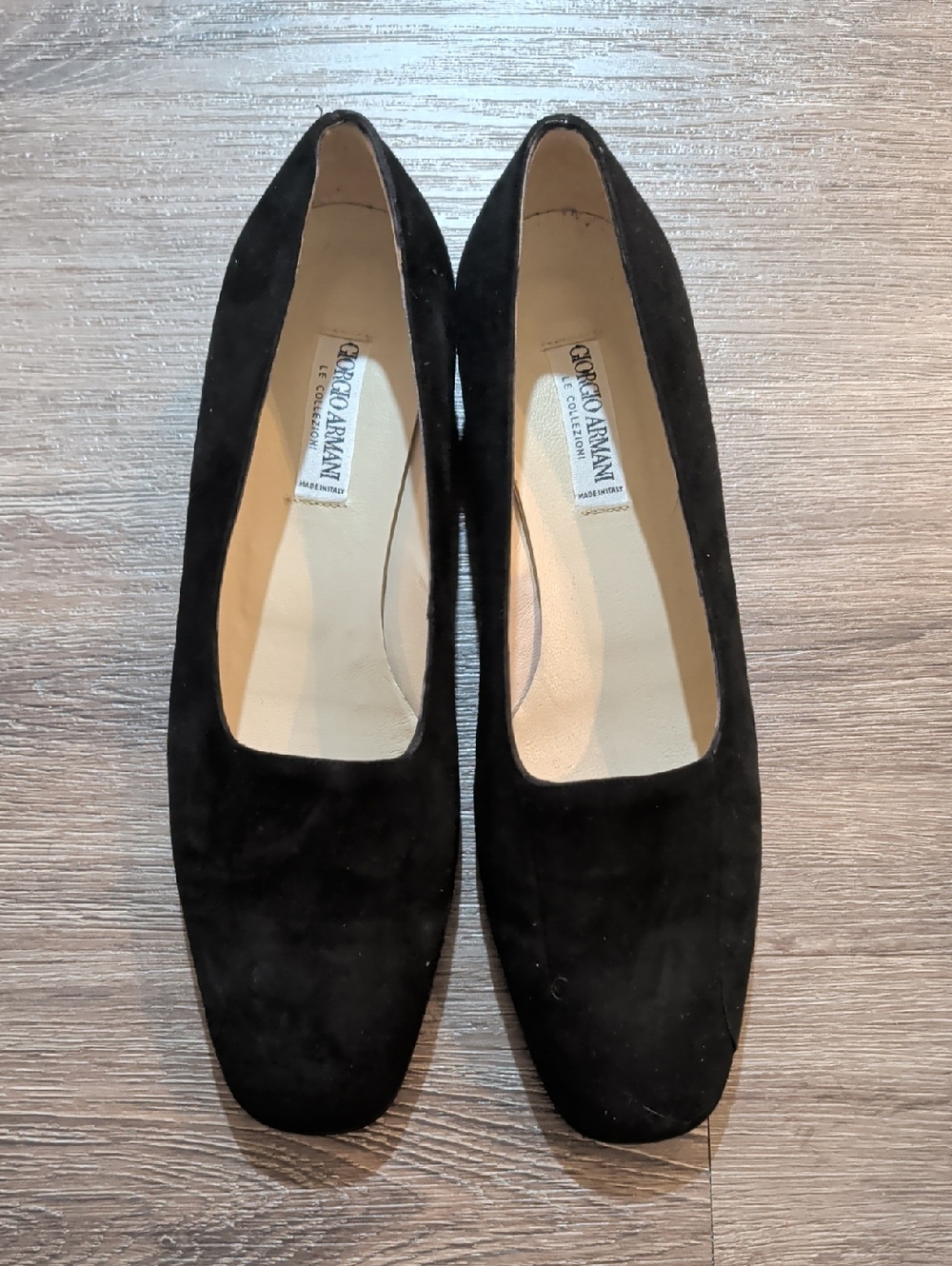 Giorgio Armani Black Suede Women's Flats